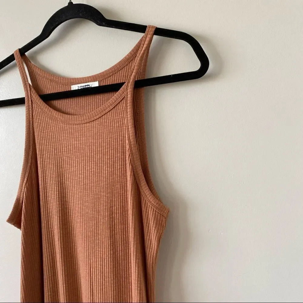 Nwot-z Supply Palisades Rib Dress Vintage Brown (Size:Medium) - Picture 8 of 13